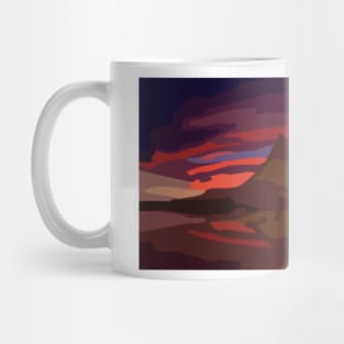 Kirkjufell Mountain Sunset Painting Mug